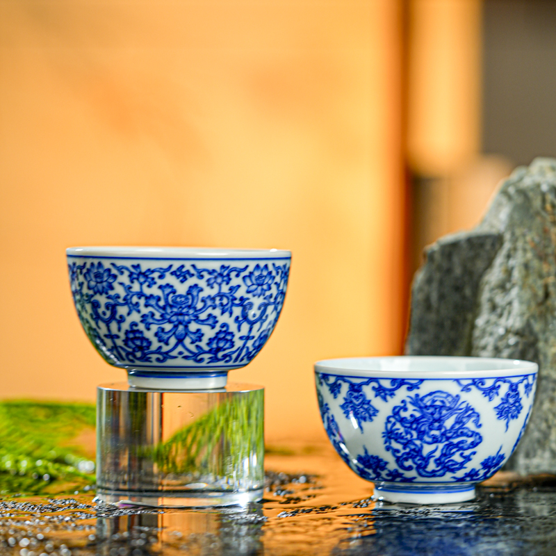 【小乔赏瓷】慎静斋缠枝杯+龙凤杯（sjz97+sjz272）