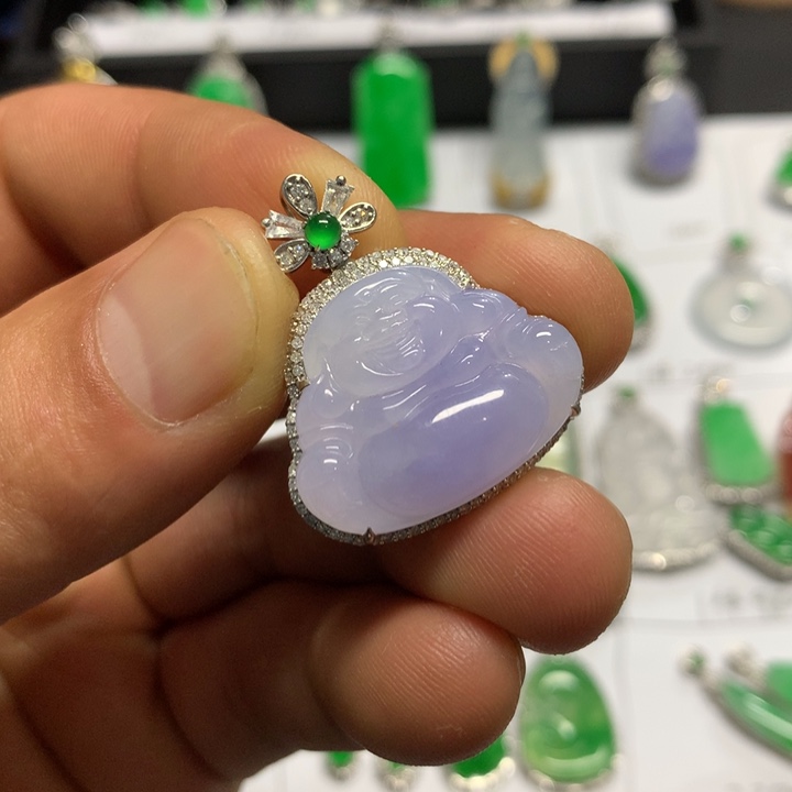 【闪购商品】翡翠颈饰18K金镶嵌吊坠