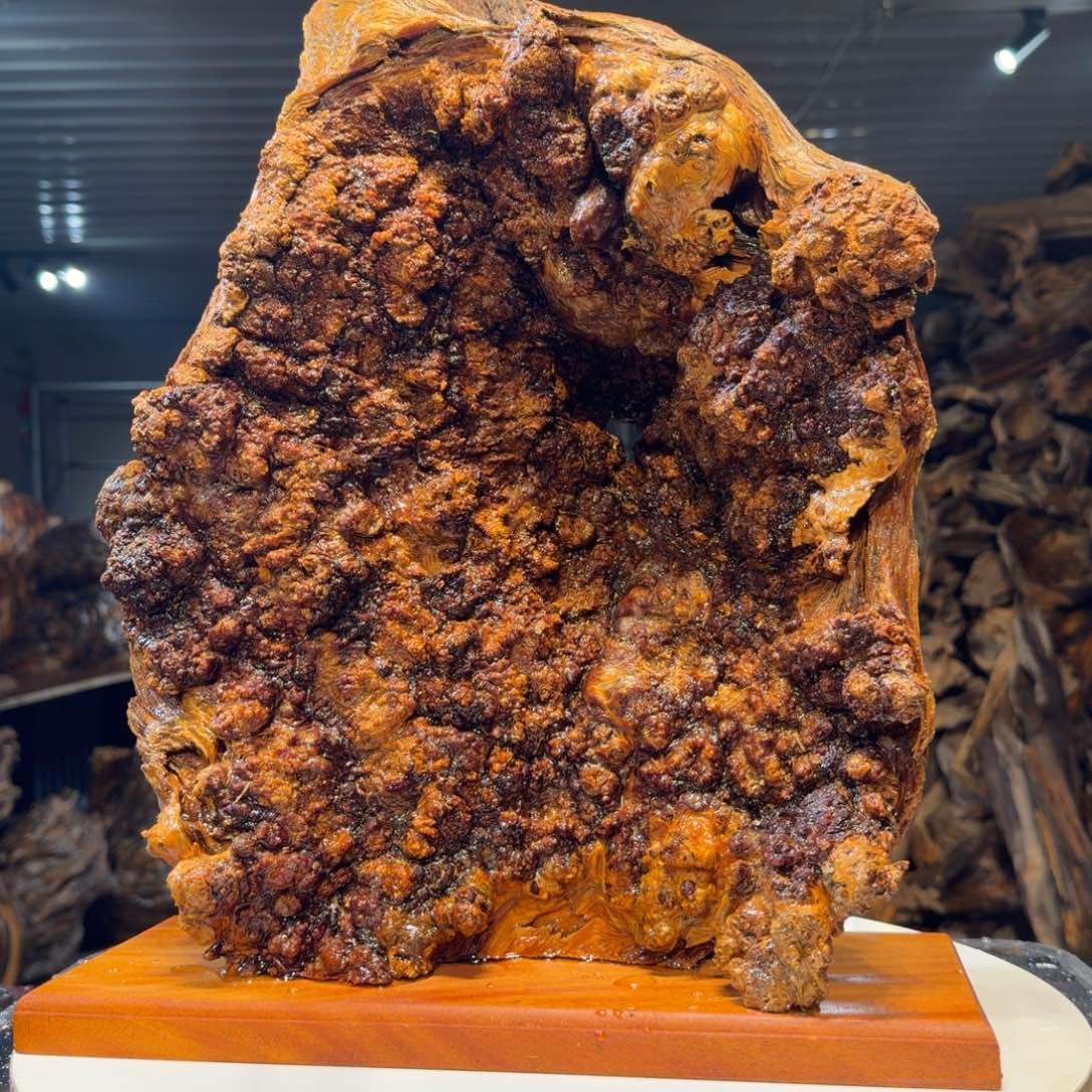 鬼****木王一刀琥珀木摆件101