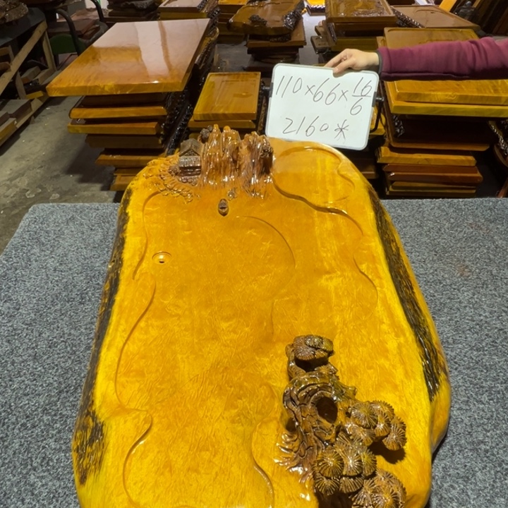 楠木实木家具根雕茶盘