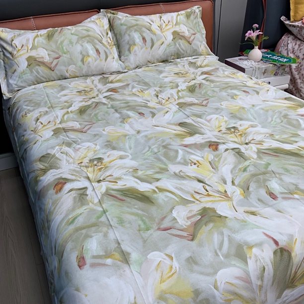 M山东粗布（百合）床单款加厚原棉粗布三件套防滑透气