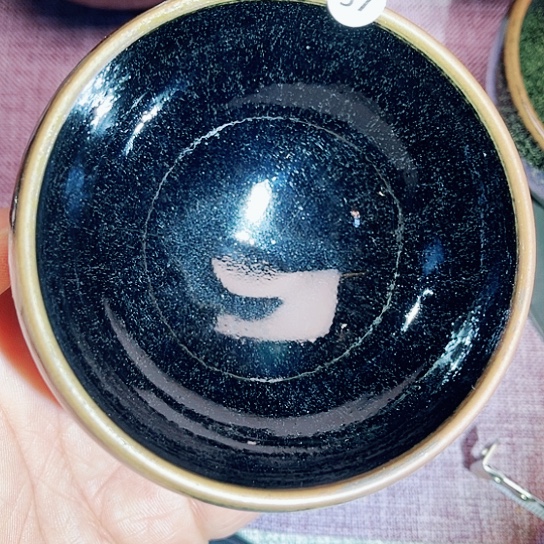 茶盏龙窑柴烧乌金钵钵器型9口径