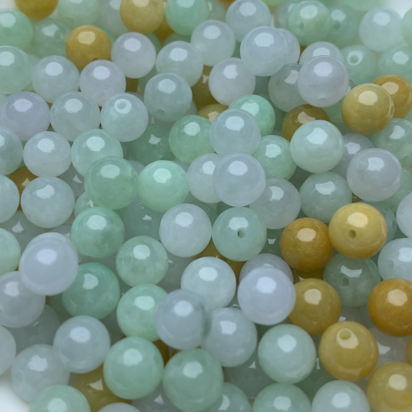 【闪购商品】翡翠手链未镶嵌卡7.3冰三彩10颗