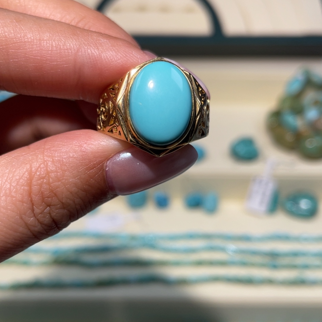 绿松石未镶嵌男戒