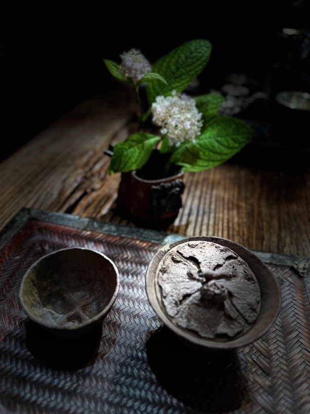 【晴安茶集】复古手捏柿子仿生盖碗茶具（含杯子）