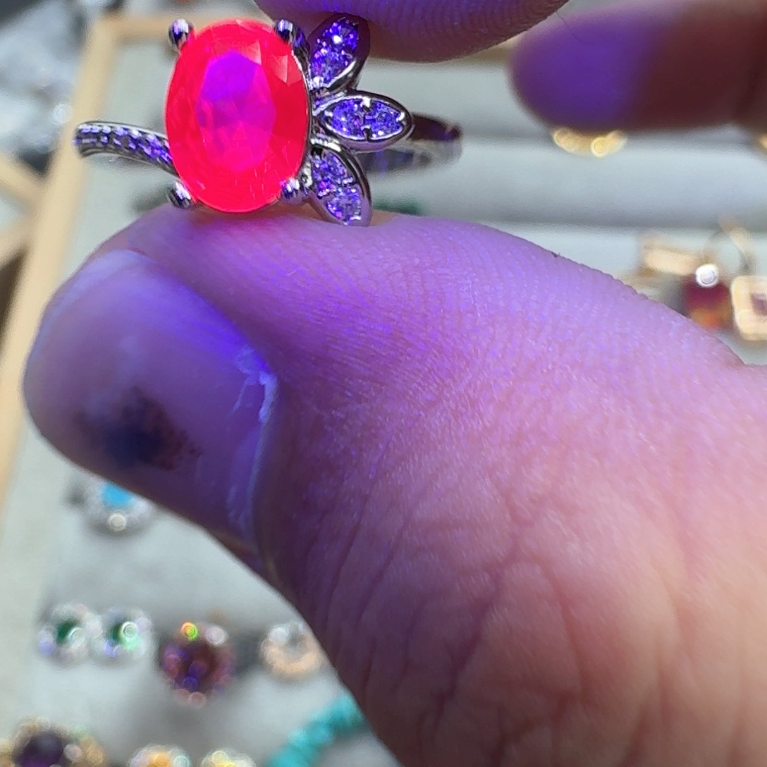 托帕石戒指银S925镶嵌