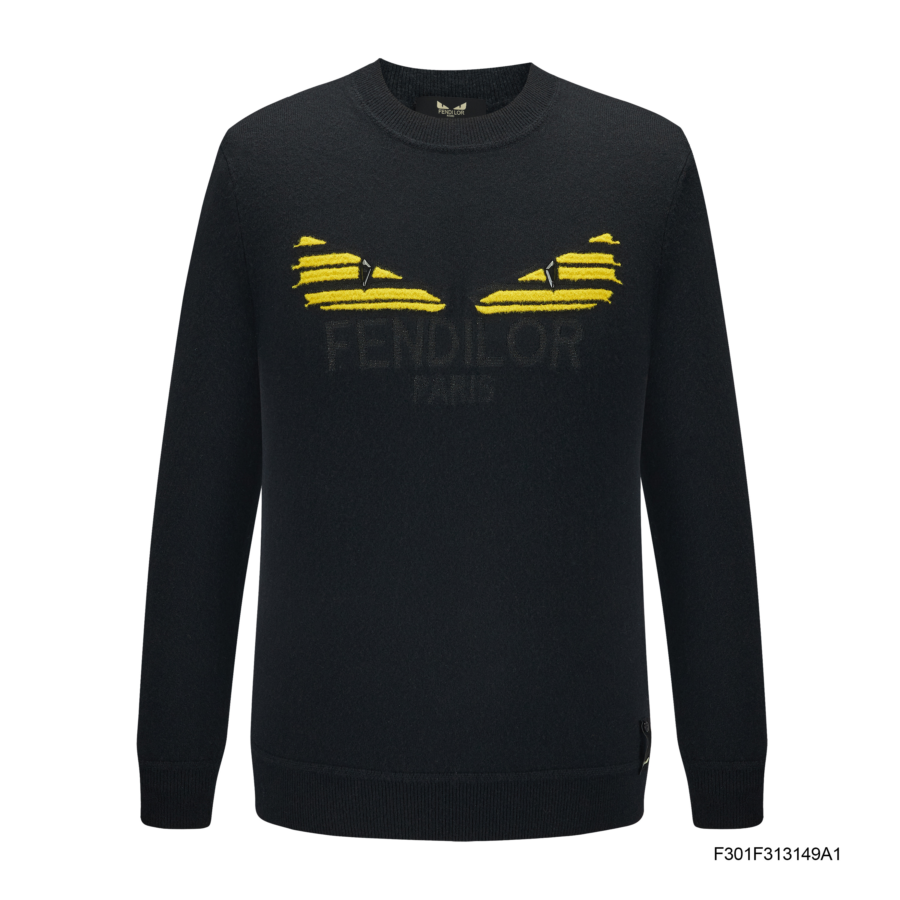 FENDILOR小怪兽2025年秋冬季男士圆领套头毛衣F301F313149A