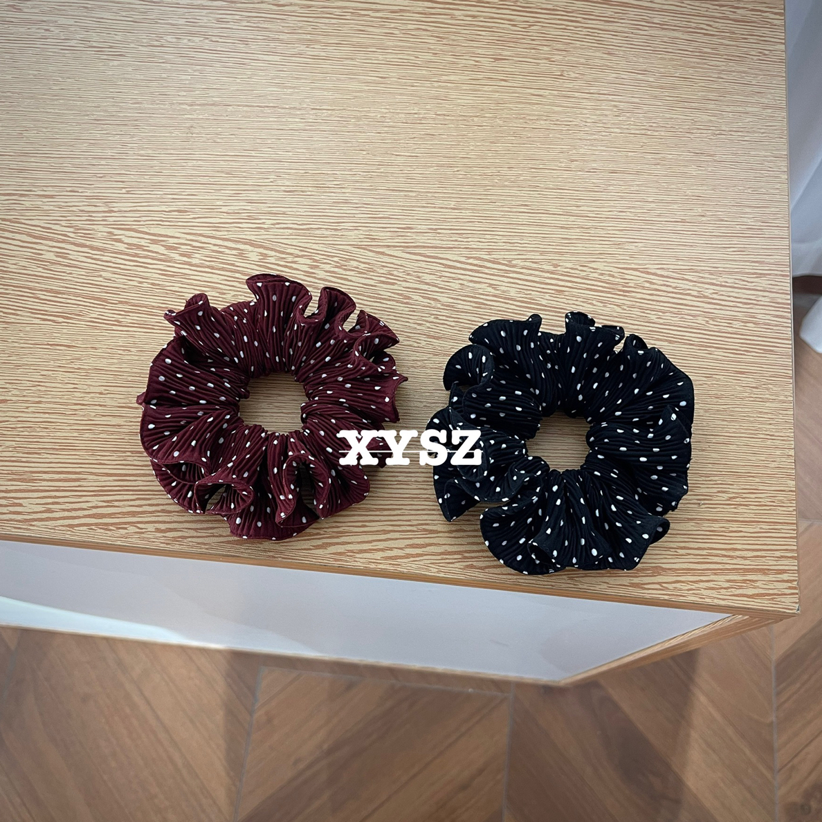 压褶波点大肠发圈韩系简约高弹力百搭秋冬发饰女