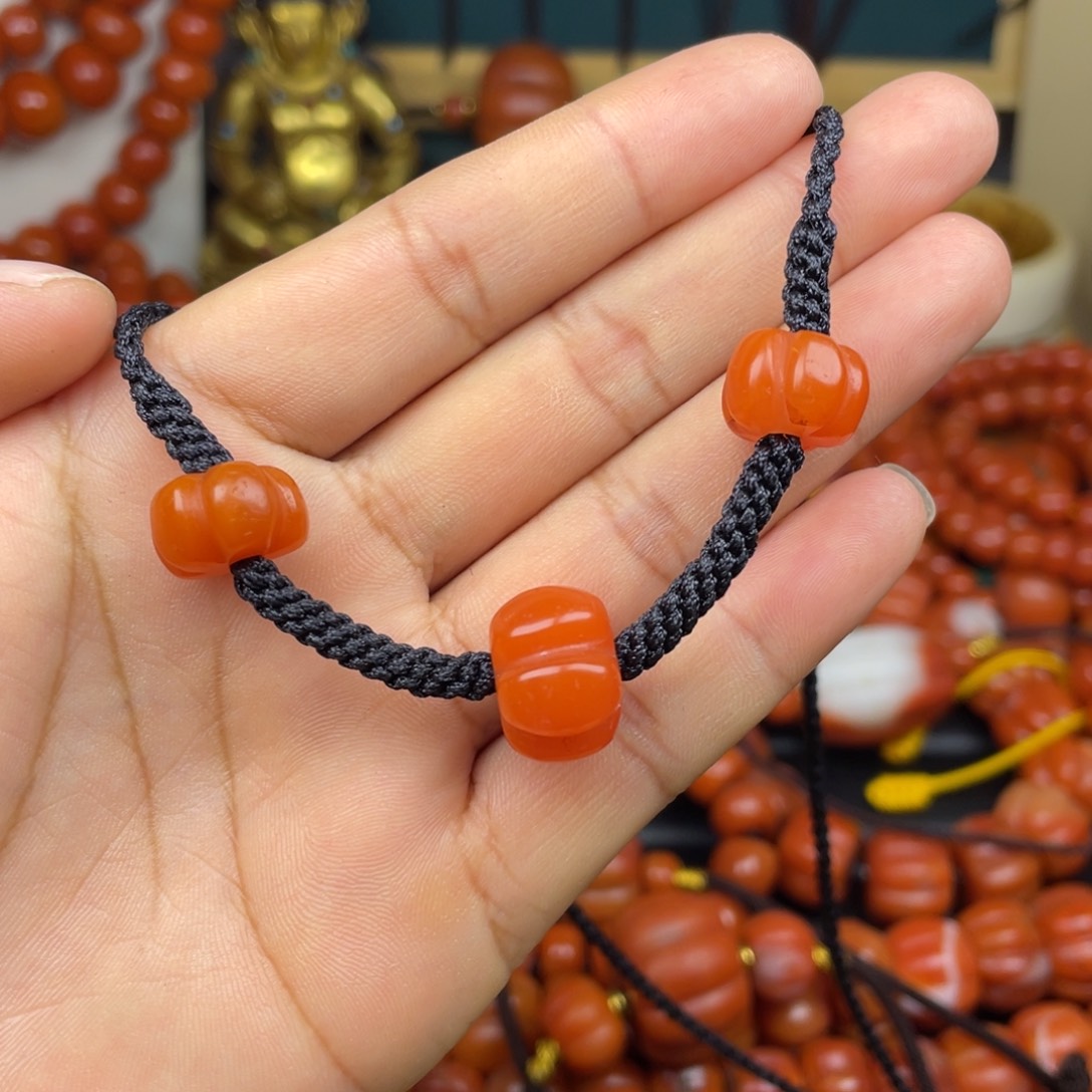 南红瓜珠锁骨链项链