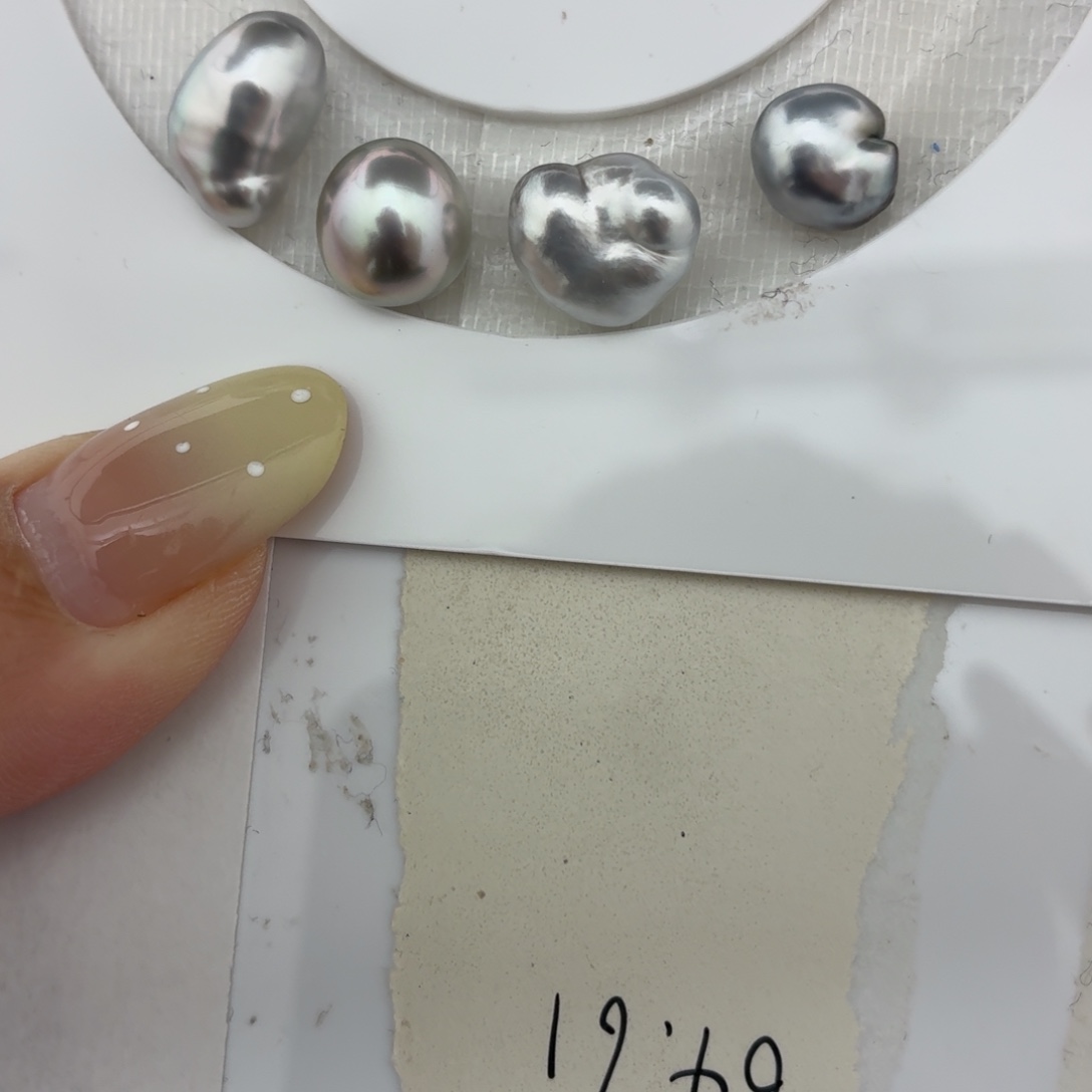 海水珍珠裸珠海水珍珠大溪地铂金灰keshi裸珠