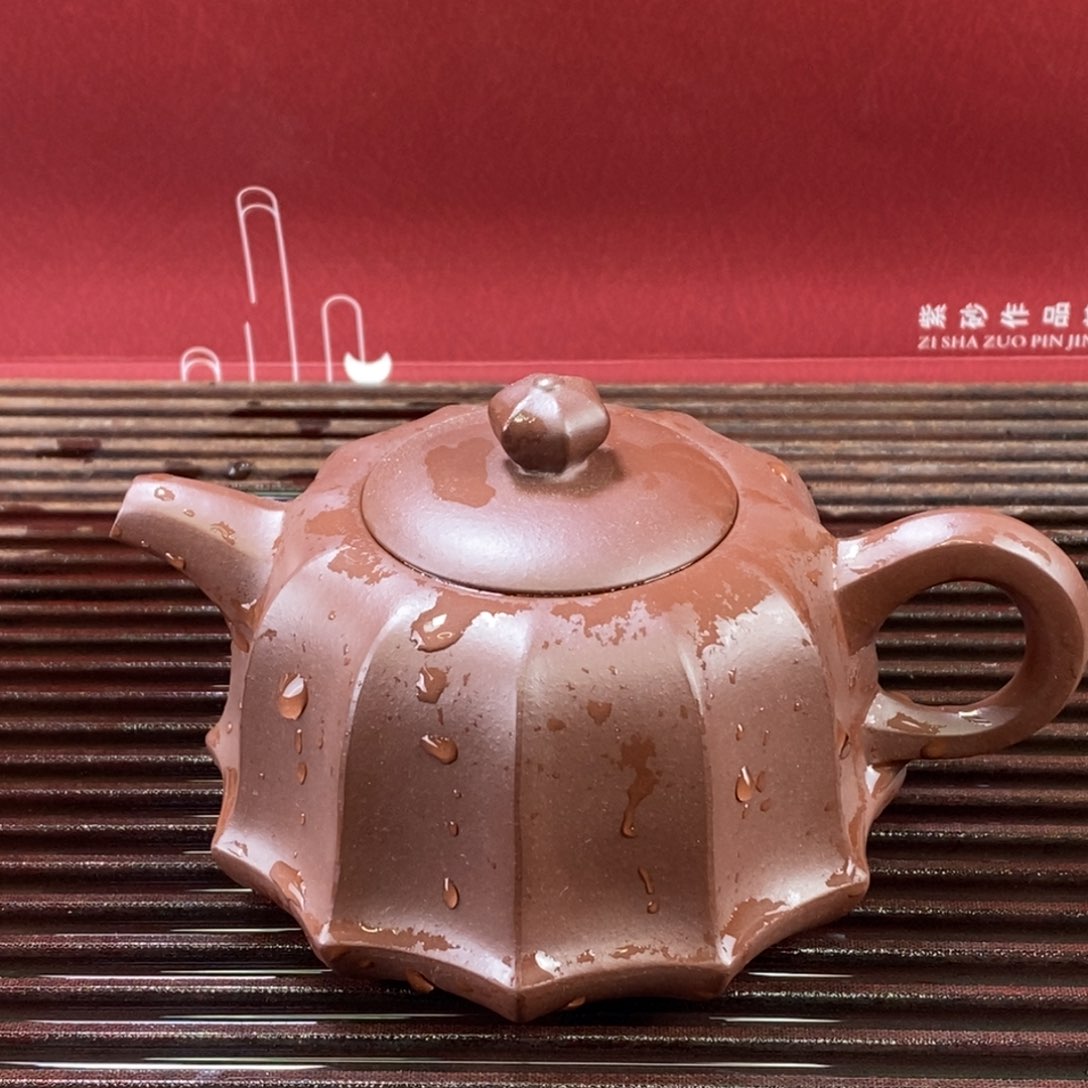 紫砂茶壶白11 金钟 紫泥