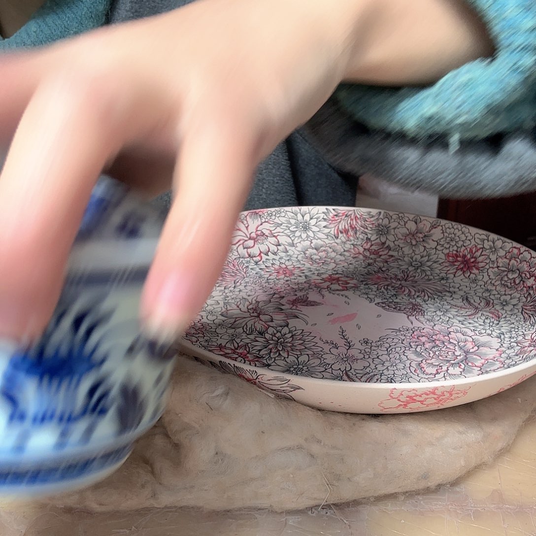 启***活景德镇时手工艺品盖碗