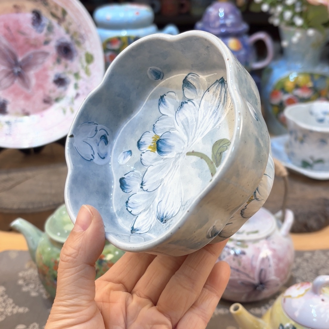 景德镇手绘高温釉下彩陶瓷茶具