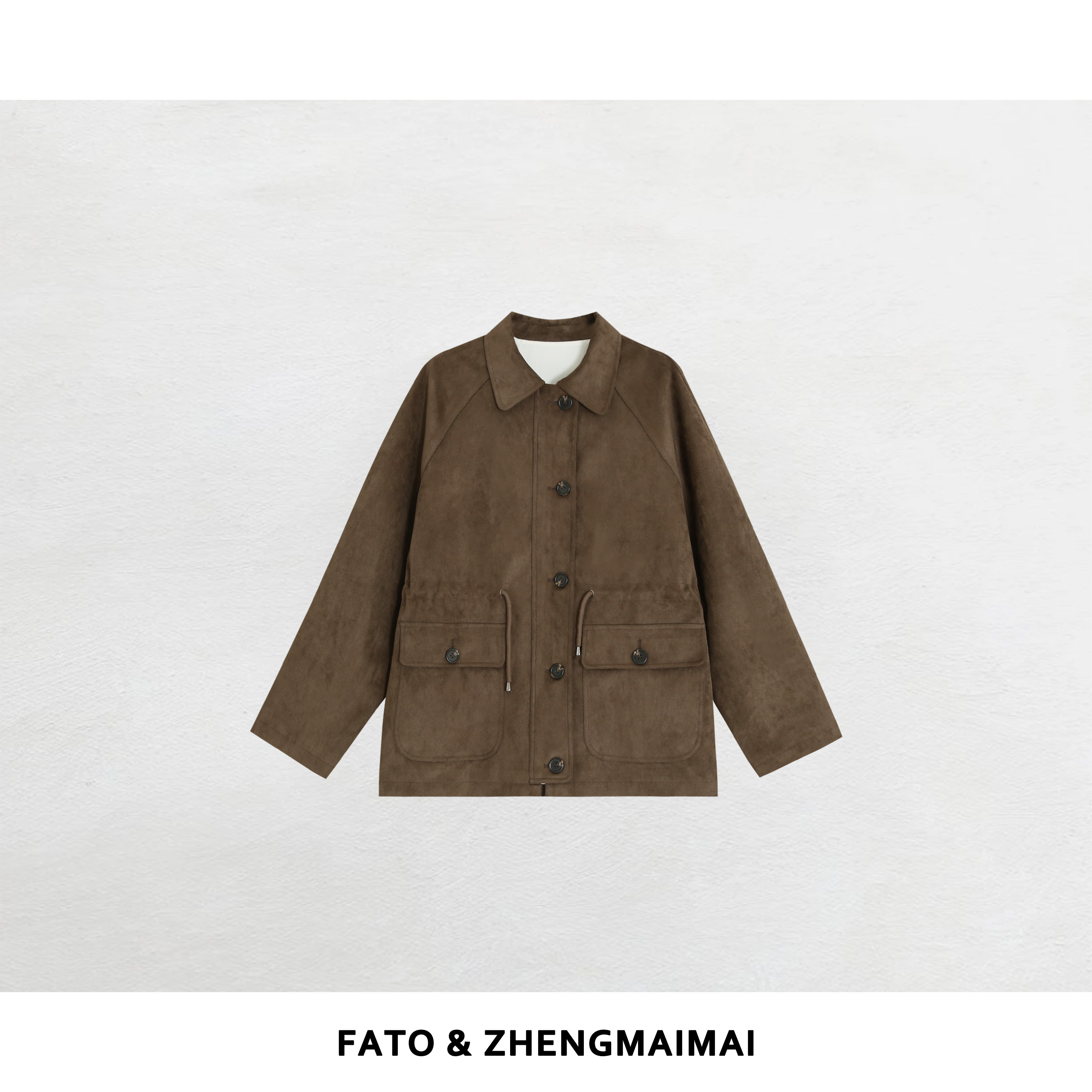 【郑买买】焦糖拿铁 秋冬款复古麂皮绒气质网红洋气外套QDD50903W1