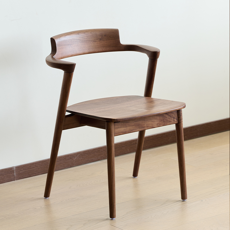 北美黑胡桃木椅子半岛椅 