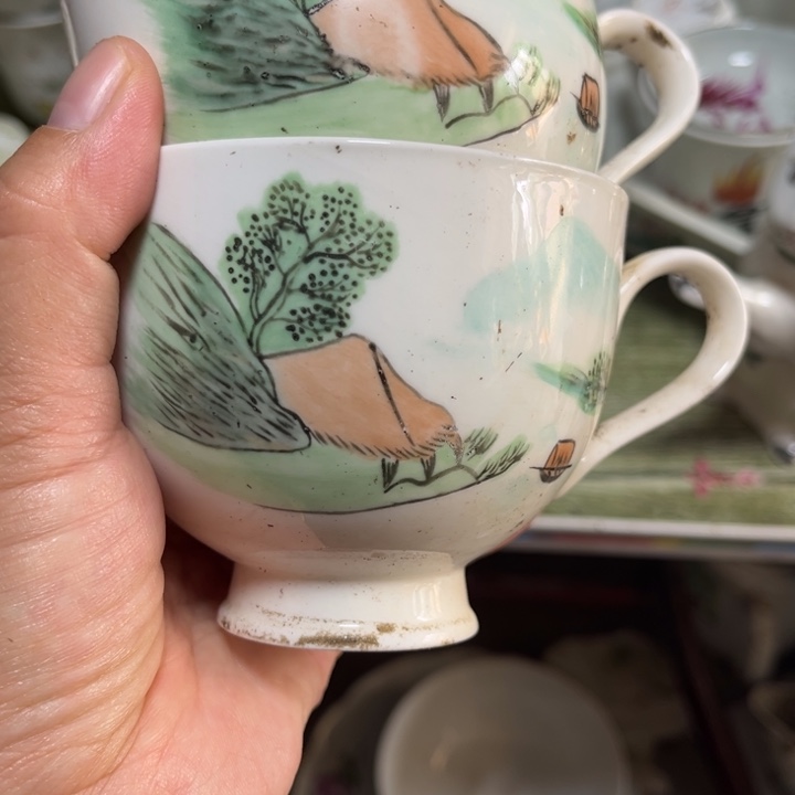都是瑕疵品看好下单山水杯