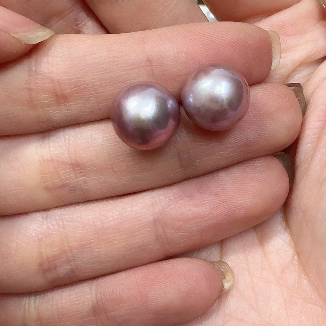 淡水珍珠耳饰银S925镶嵌