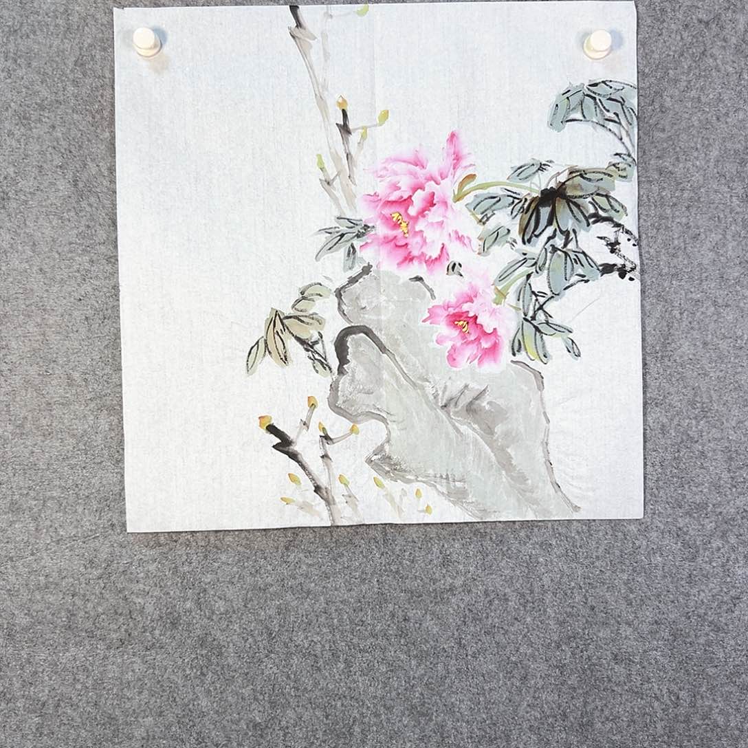 国画718 花鸟在树丛的顶端鸣叫叫声