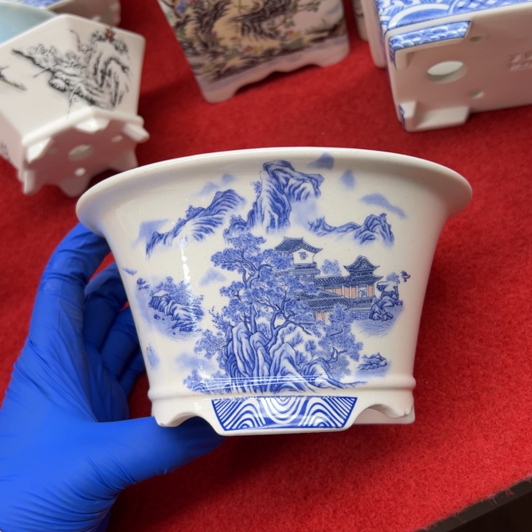 紫砂花盆089号瑕疵15/8cm