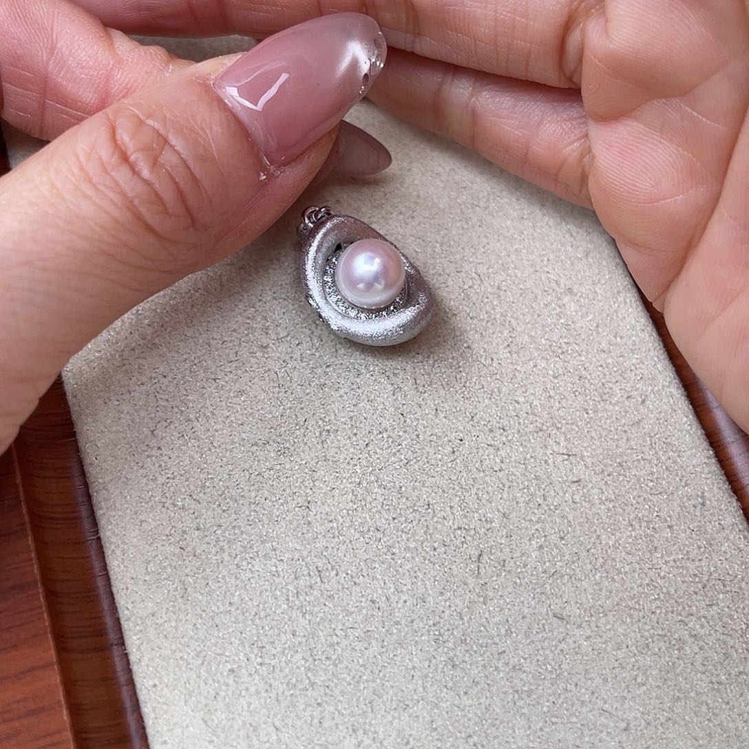 吊坠(不含链)银S925镶嵌海水珍珠