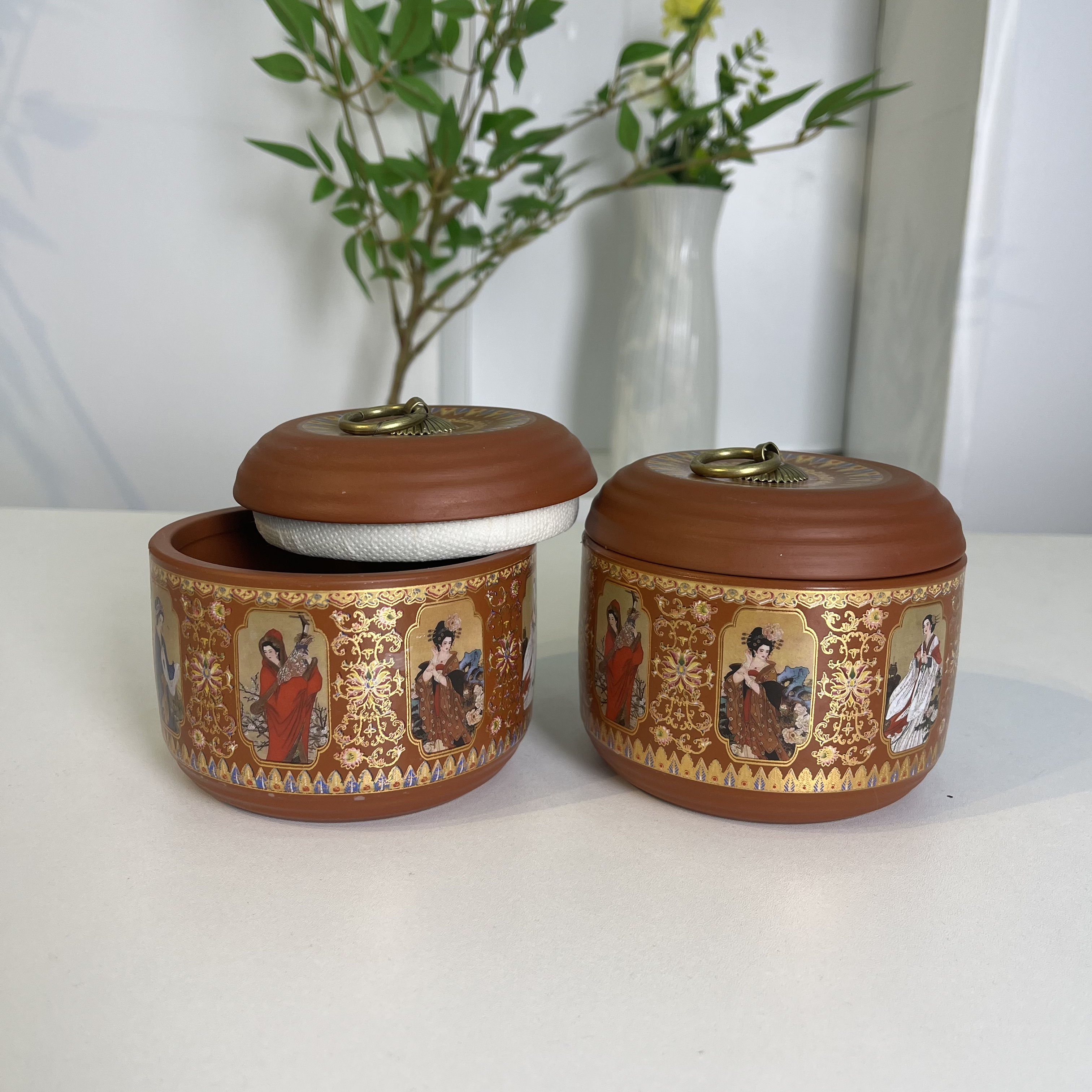 四大美人茶叶罐一对@ZHZ858
