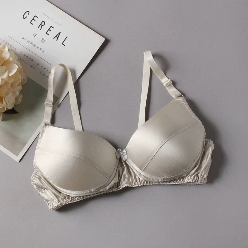 （轻微瑕疵）胸罩内衣桑蚕丝真丝文胸无刚圈防凸点薄款