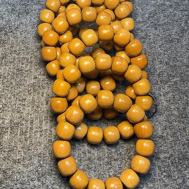 桃木全陈化老料把件串发一条