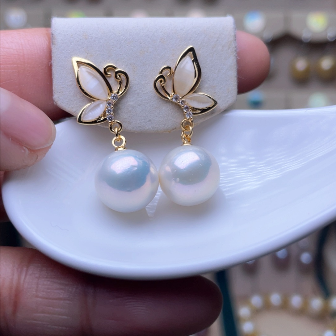 淡水珍珠耳环未镶嵌