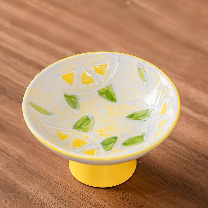 茶具HQ中式宫廷元素陶瓷高脚柠檬果盆果盘果篮-0748