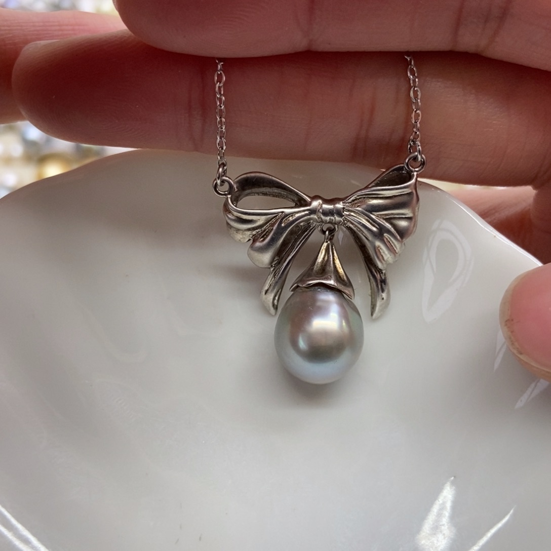 海水珍珠套链银S925镶嵌