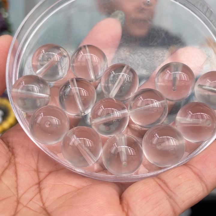 水晶手串未镶嵌 14mm奶白晶单珠多样性发其2