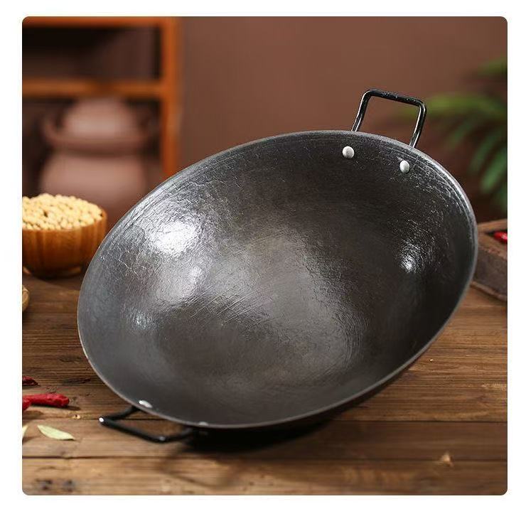 传统铸铁生铁双耳铁锅传统无涂层【店铺热销】