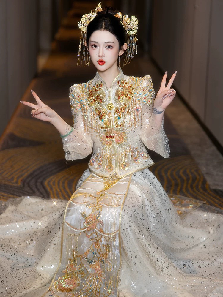 秀禾服婚服2024新款新娘结婚中式礼服出阁出嫁高端重工新式秀和服