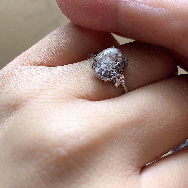 水晶水晶戒指银S925镶嵌