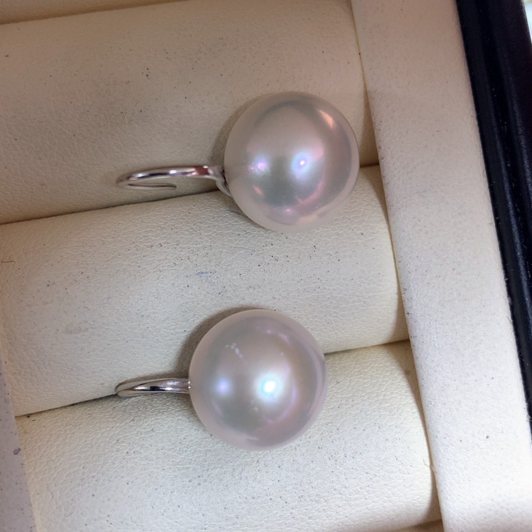 淡水珍珠耳饰银S925镶嵌