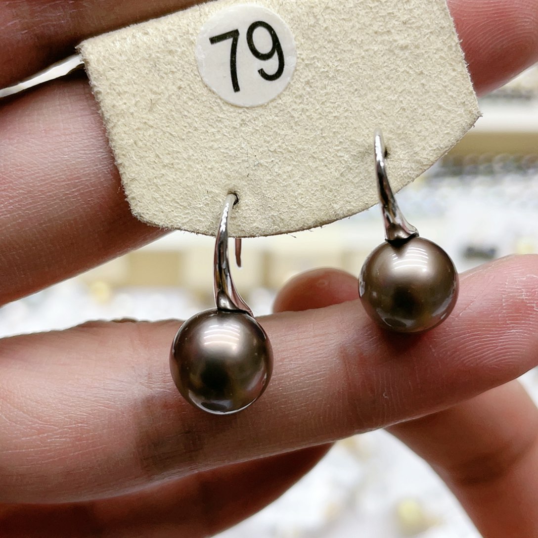 海水珍珠耳饰银S925镶嵌