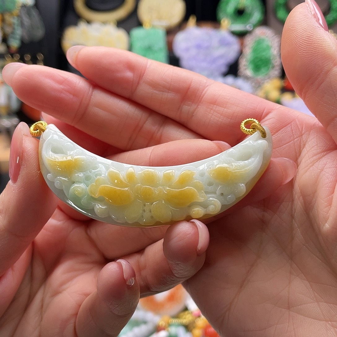 翡翠未镶嵌颈饰代编织