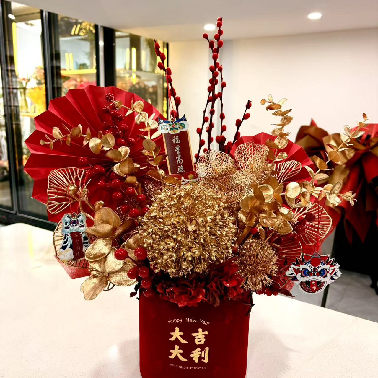 遇花园鲜花新年抱抱桶