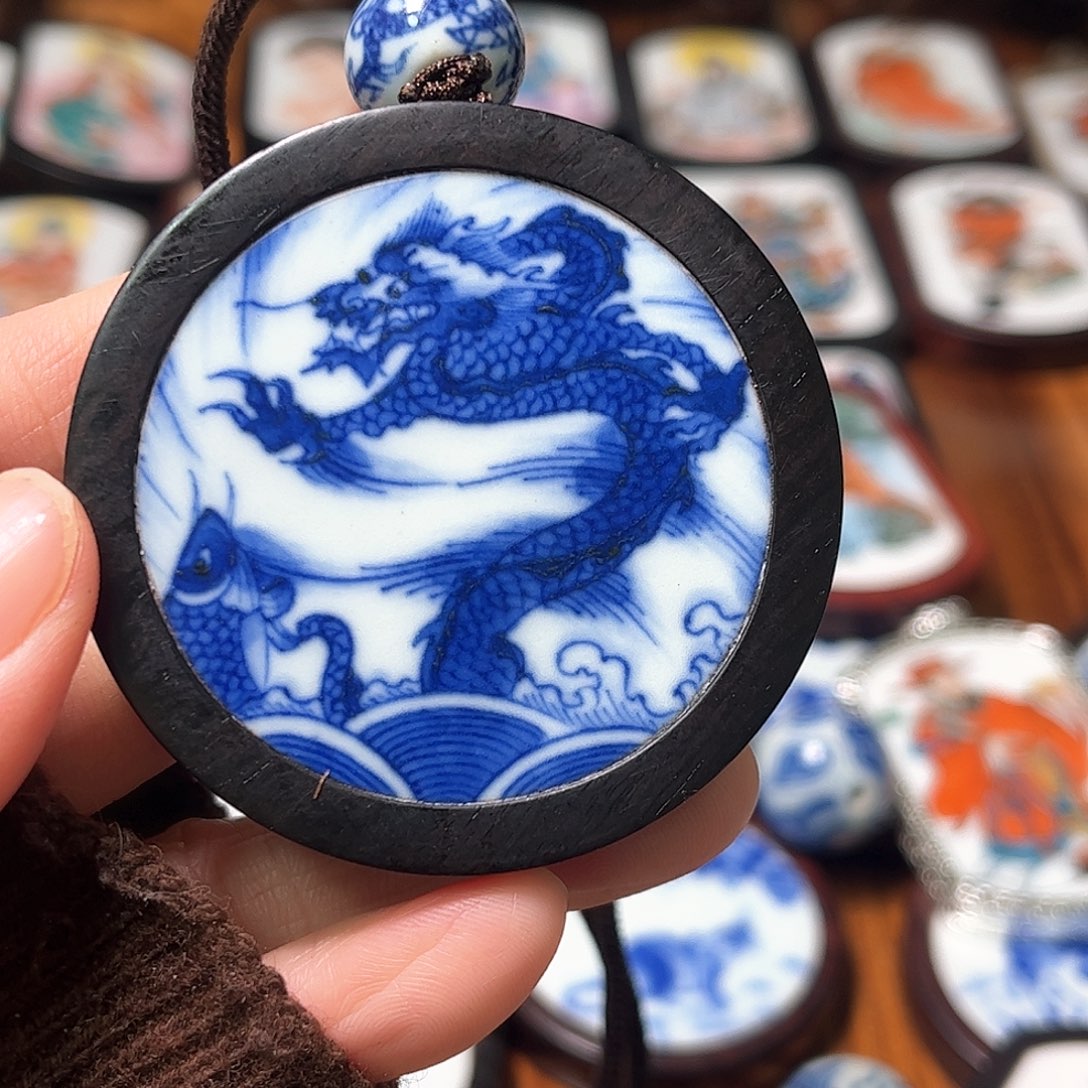 摆件风***瓜瓷片挂件挂机一个