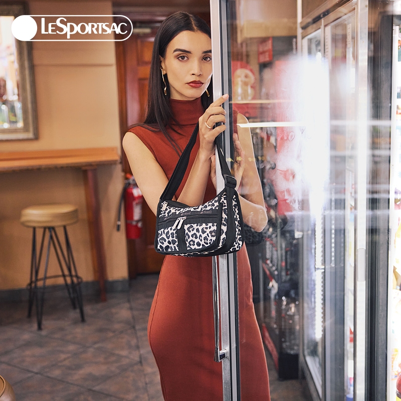 【商场同款】LeSportsac乐播诗CLASSIC高级感豹纹马鞍包腋下斜挎包