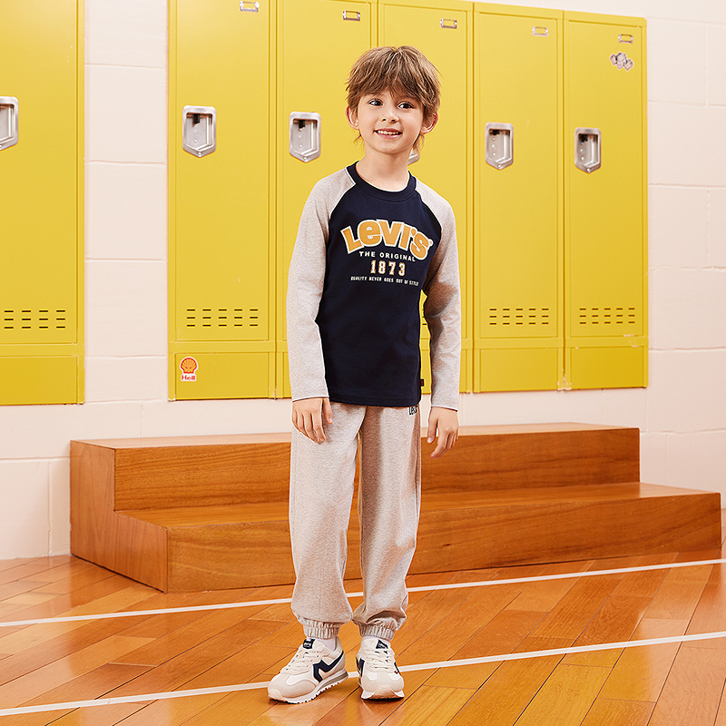 Levi's李维斯儿童运动卫衣卫裤2025秋季新款舒适套装LVN-PH-P810