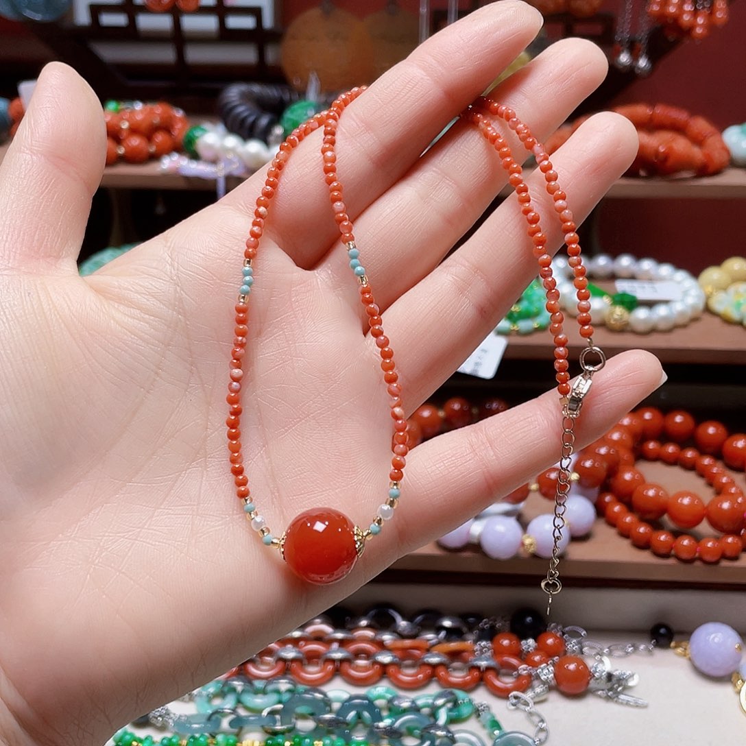 南红玛瑙合金手链饰品