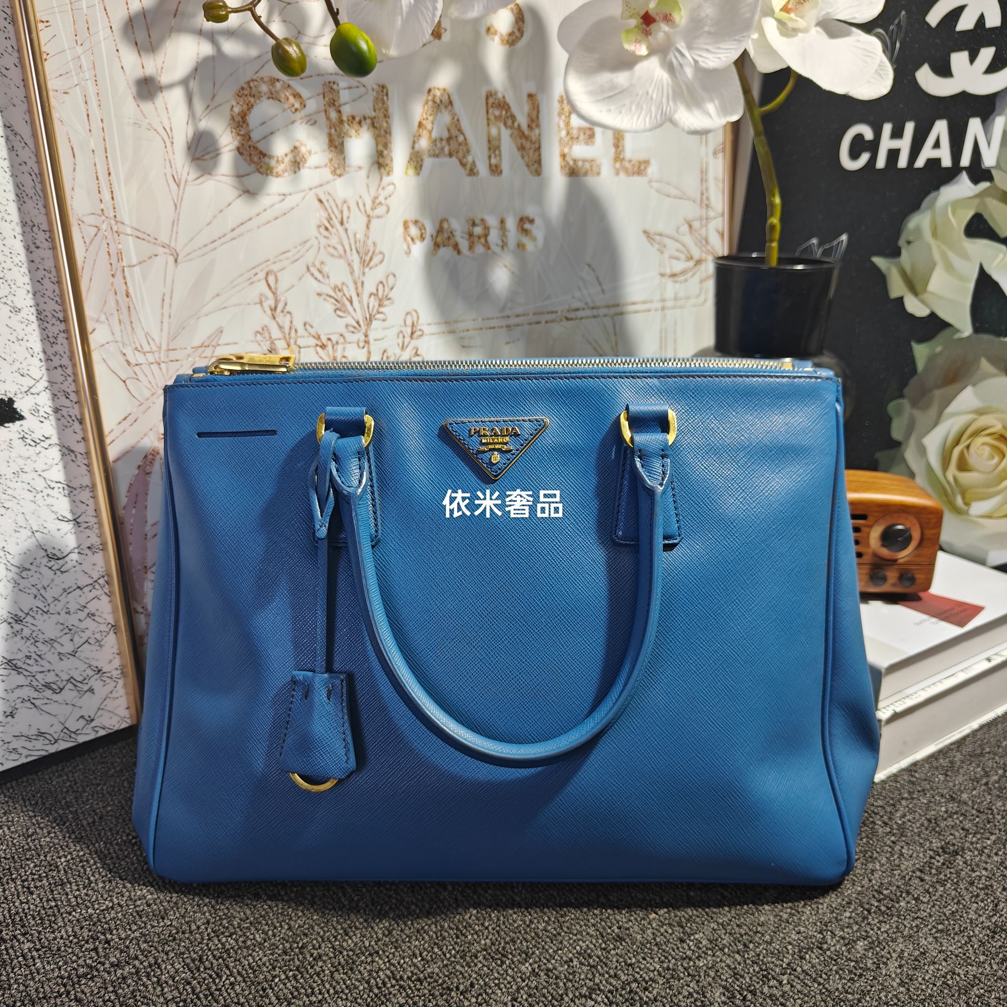 95新 Prada/普拉达 Prada蓝色杀手G25101769尺寸34*24