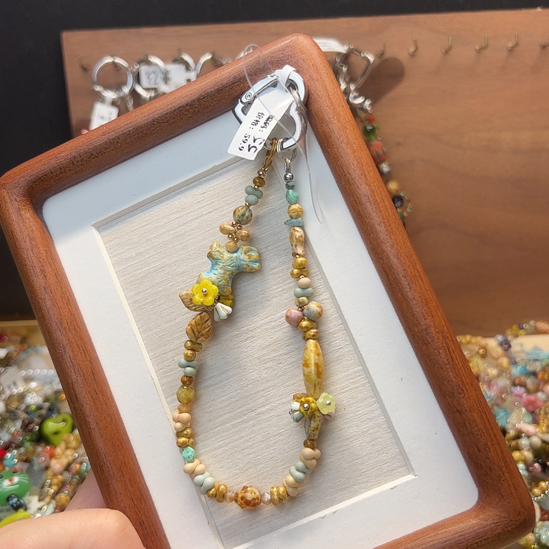 捷克琉璃手机件包挂件