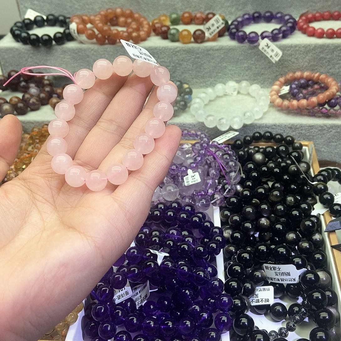 水晶手链未镶嵌粉水晶11+
