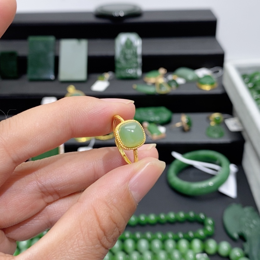 【闪购商品】和田玉（糖玉）戒指银S925镶嵌