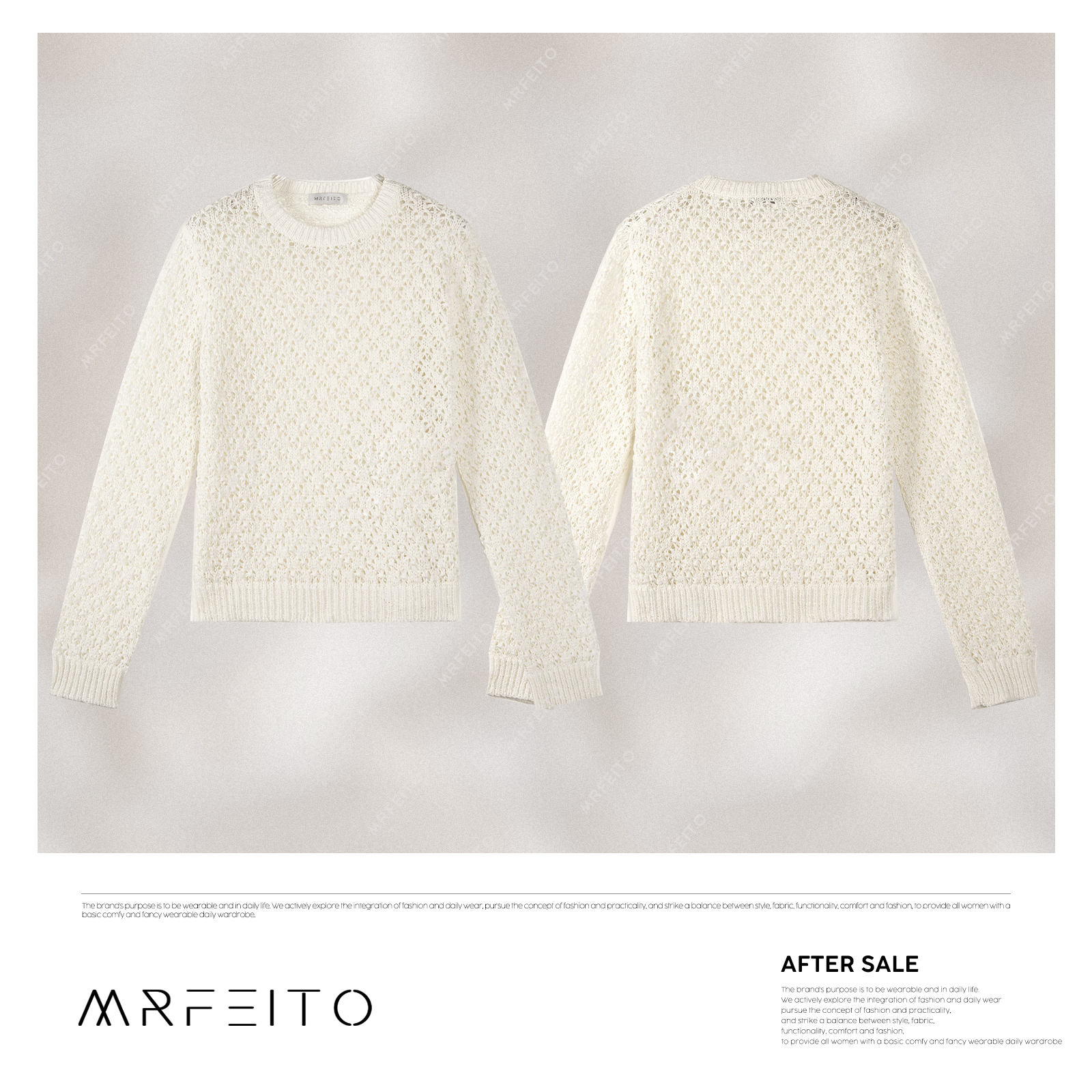 MRFEITO菲爷驾到【梨涡浅笑】高级感重工镂空女款毛衣H92M02C30882