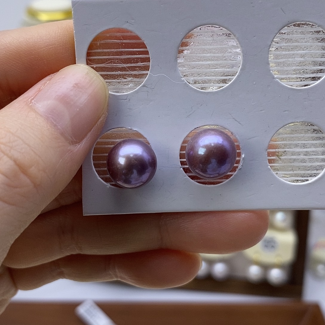 耳饰银S925镶嵌淡水珍珠