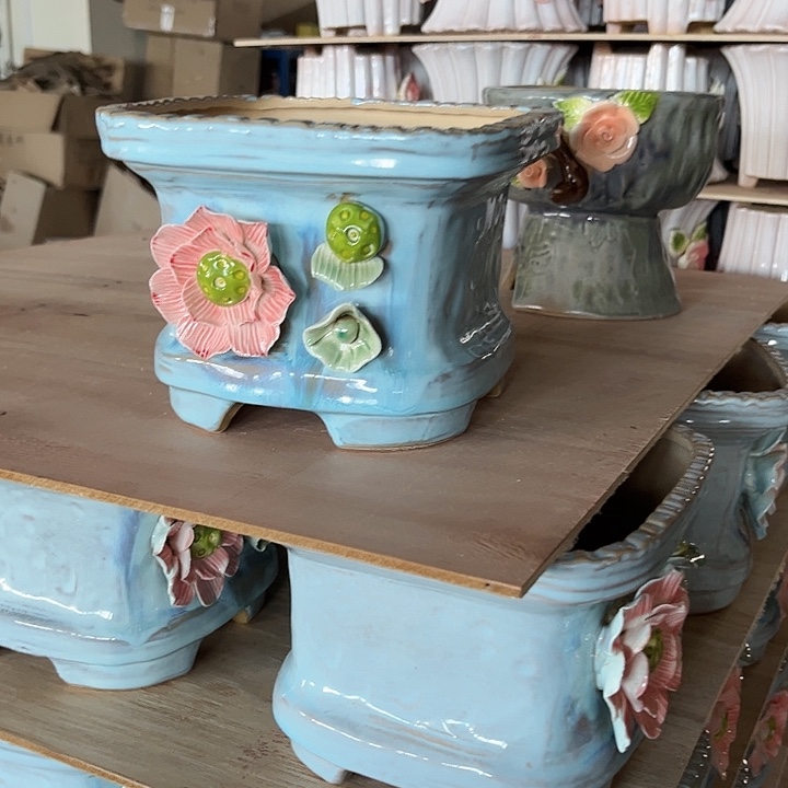 紫砂花盆粗陶材质多肉花盆