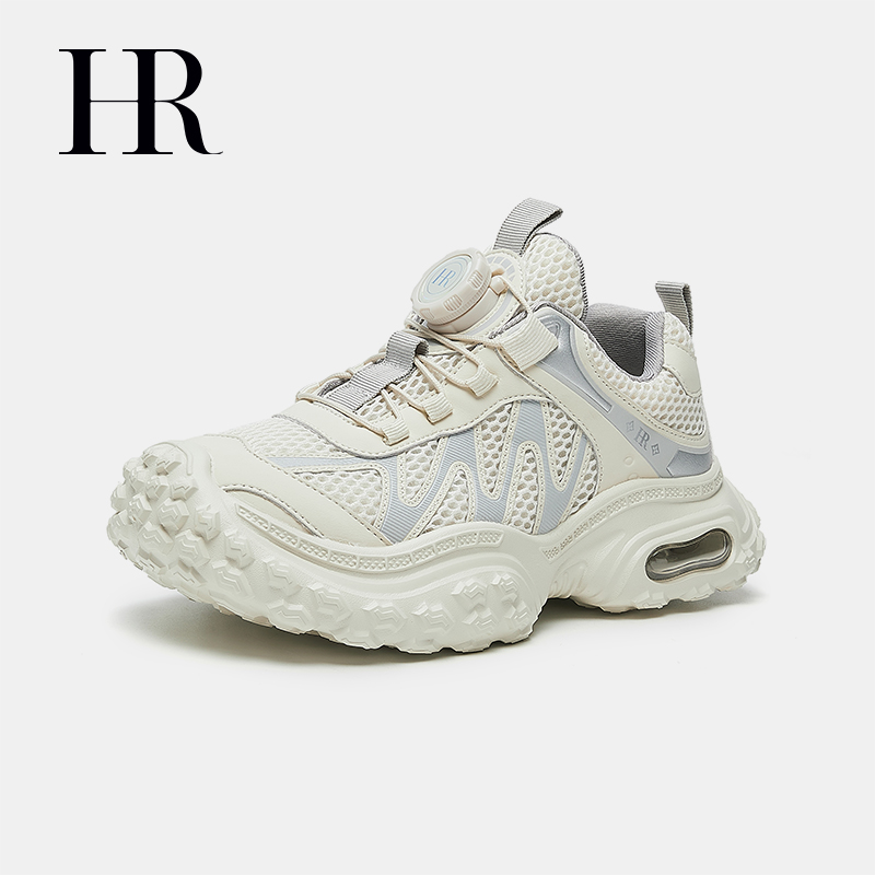 HR/赫莲娜时尚男女童中童网面气垫轻便透气运动鞋复古欧若精灵风